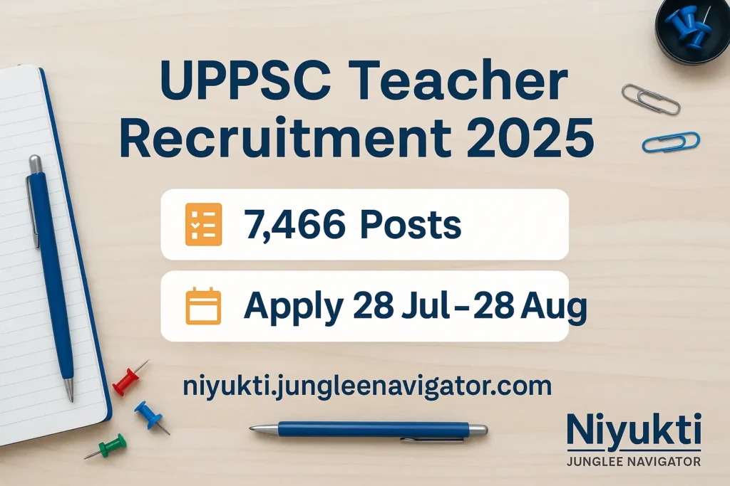 UP Teacher Recruitment 2025 – UPPSC Announces 7,466 LT Grade Assistant Teacher Vacancies 1 UP Teacher Recruitment 2025